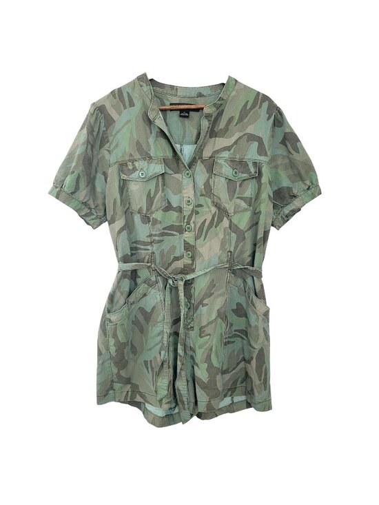 Sanctuary Pants - Sanctuary Standard Surplus Risk Taker Romper Womens Size 12 Palm Camo